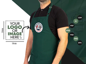 Custom Logo Apron – Personalized Kitchen Aprons for Chefs, Bakers & Home Cooks — print detail | Pamusan
