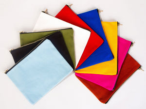 Custom Logo Fuchsia Clutch Bag – 8"x6" Personalized Makeup & Cosmetic Bag - Pamusan.com