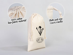 Custom Logo Pouch 8x12" | Personalized Organic Cotton Favor Bag — logo detail | Pamusan