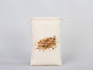 Custom Logo Pouch 8x12" | Personalized Organic Cotton Favor Bag — logo detail | Pamusan