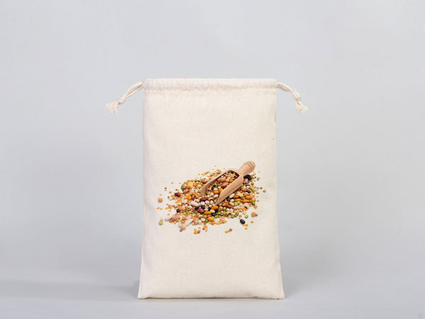 Custom Logo Pouch 8x12" | Personalized Organic Cotton Favor Bag — logo detail | Pamusan