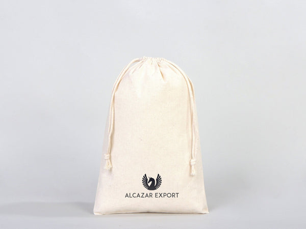 Custom Logo Pouch 8x12" | Personalized Organic Cotton Favor Bag — logo detail | Pamusan