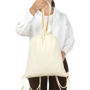 Custom Printed Cotton Drawstring Backpack 14×16 in (35×40 cm), 4 oz – Eco - Friendly Bag - Pamusan.com