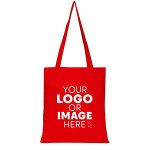 Custom Red Raw Cotton Tote Bag – Logo Print, Reusable & Durable - Pamusan.com