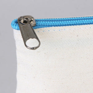 Customizable Cotton Clutch Bag – 8"x6" with Turquoise Zipper - Pamusan.com