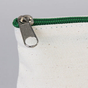 Fabric Pencil Case – 8"x4" Green Zippered Cotton Pouch (Plain) - Pamusan.com