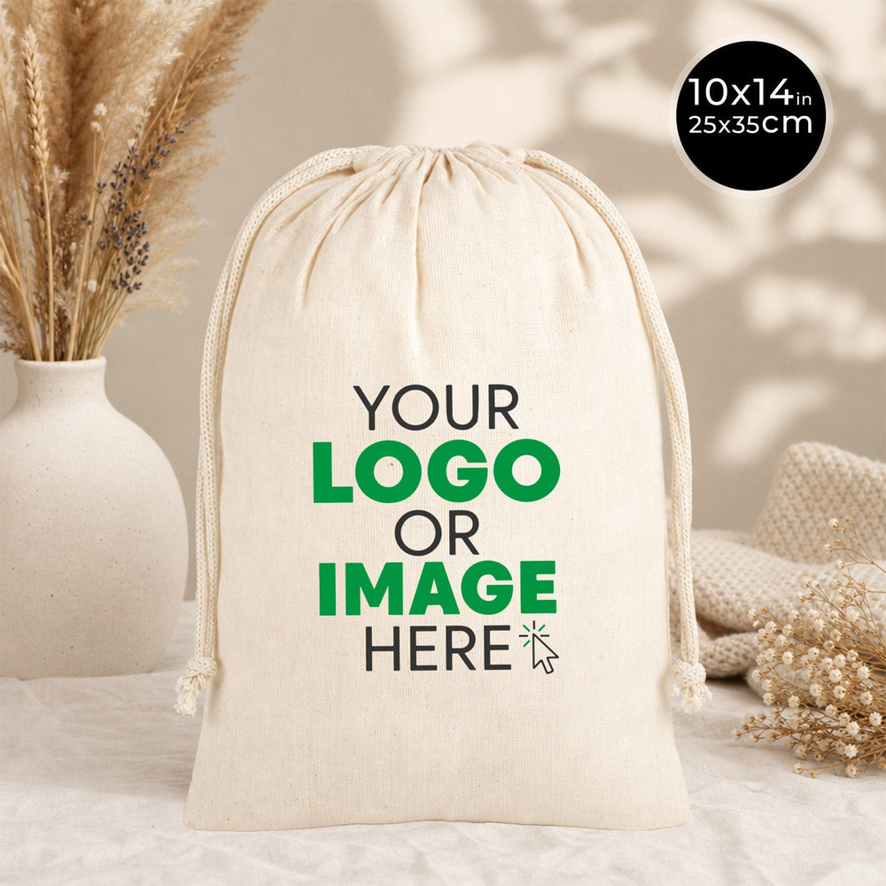 Fabric Pouch 10" W x 14" H (25 cm x 35 cm) - (Customize) - Pamusan.com