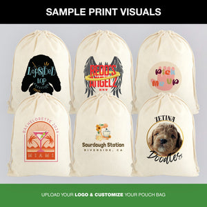Fabric Pouch 10" W x 14" H (25 cm x 35 cm) - (Customize) - Pamusan.com