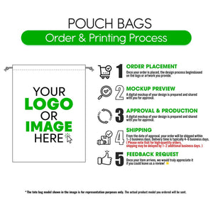Fabric Pouch 10" W x 14" H (25 cm x 35 cm) - (Customize) - Pamusan.com