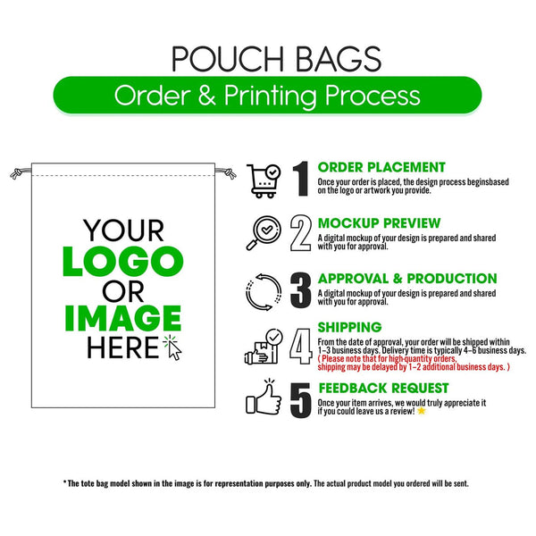 Fabric Pouch 10" W x 14" H (25 cm x 35 cm) - (Customize) - Pamusan.com