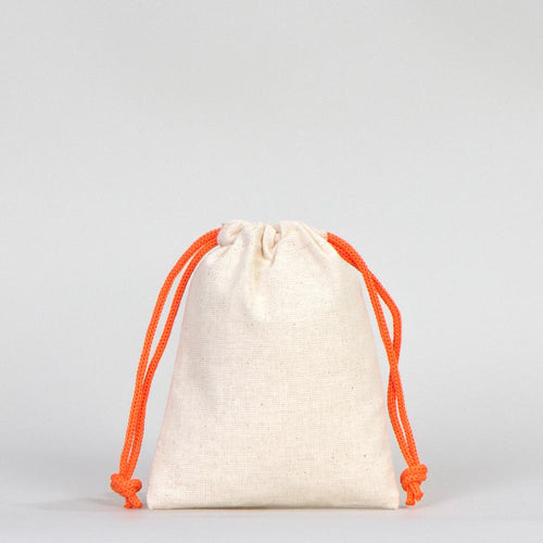 Fabric Pouch 4"x5" – Orange Drawstring - Pamusan.com
