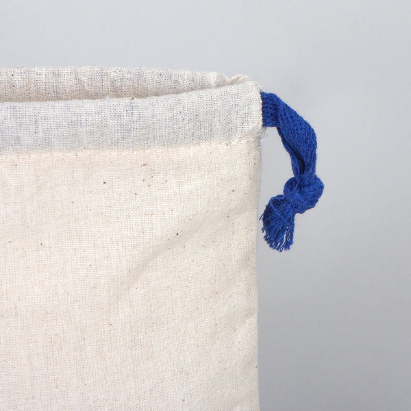Fabric Pouch 6" W x 8" H (15.5 cm x 20 cm) - Dark Blue Handle (Customize) - Pamusan.com