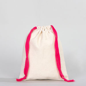 Fabric Pouch 6" W x 8" H – Fushia Drawstring - Pamusan.com