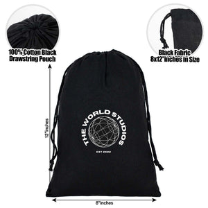 Fabric Pouch 8" W x 12" H – Black (customizable) - Pamusan.com
