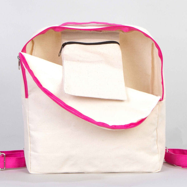 Fuschia VIP Canvas Backpack – 10" × 13" (25 × 32 cm), 10 oz - Pamusan.com