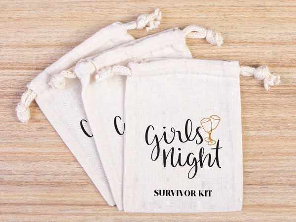 Girl's Night Survivor Kit, Oh Shit Kit Hangover Bag, Recovery Bags, Custom with Your Name or Design — custom print | Pamusan