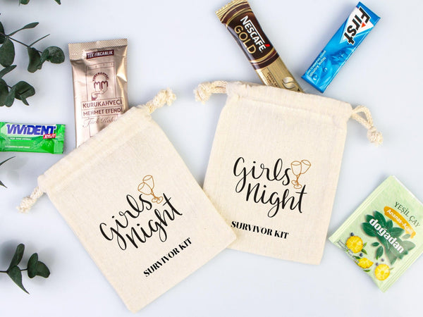 Girl's Night Survivor Kit, Oh Shit Kit Hangover Bag, Recovery Bags, Custom with Your Name or Design — custom print | Pamusan