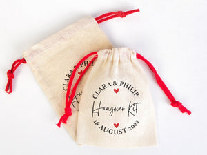 Hangover Kit Bags - 4"W x 5"H (10 cm x 13 cm) Party Recoveryt Kit Bags - Surival kit pouch - Custom Hangover bags