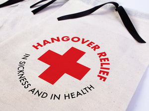 Hangover bags with Black Ribbon, Wedding Recovery Kit Party bags — alternate view | Pamusan