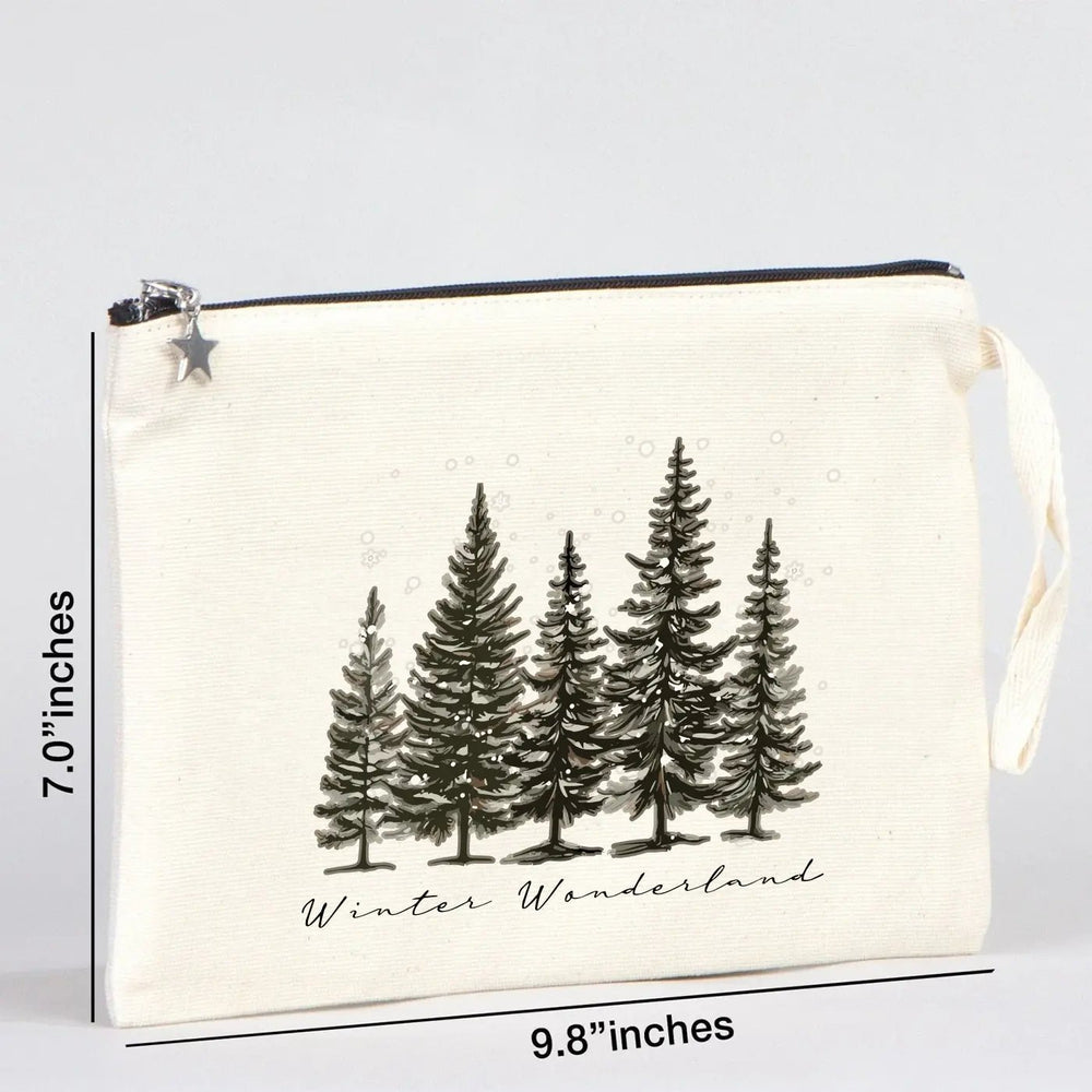 Happy New Year Zipper Pouch 10" × 7" (25 × 18 cm) – Festive Dog Design Gift Bag - Pamusan.com