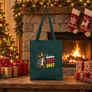 Holiday Gift Bags Bulk – Green, Yellow or Navy Cotton Gabardine Tote Bags 14" × 16" (35 × 40 cm), 9 Christmas & New Year 2027 Designs - Pamusan.com