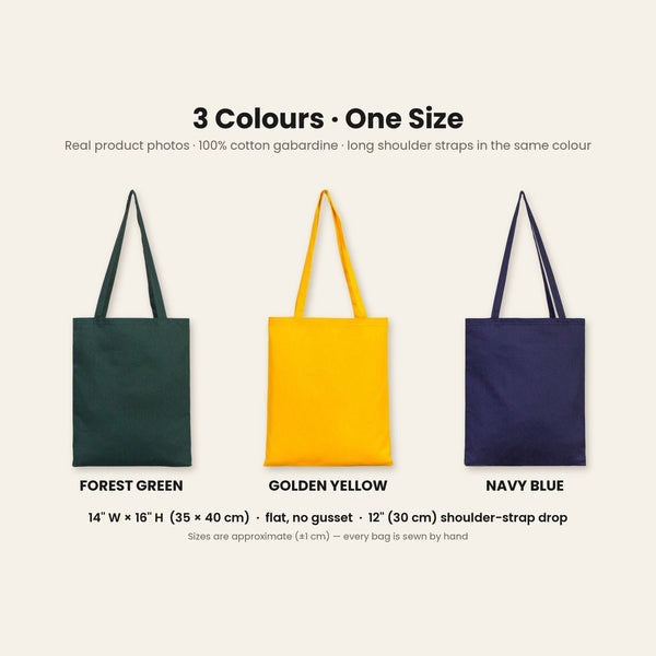 Holiday Gift Bags Bulk – Green, Yellow or Navy Cotton Gabardine Tote Bags 14" × 16" (35 × 40 cm), 9 Christmas & New Year 2027 Designs - Pamusan.com