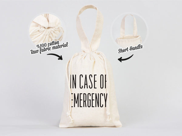 In Case of Emergency Hangover Kit Bag  Survival & Birthday Cotton Bags, Eco-Friendly — alternate view | Pamusan