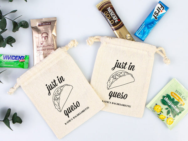 Just in Queso Hangover Bags – Custom Recovery Kit Pouches for Parties & Weddings — print detail | Pamusan