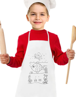 Kitchen Apron Painting - Fish Patterned - Pamusan.com