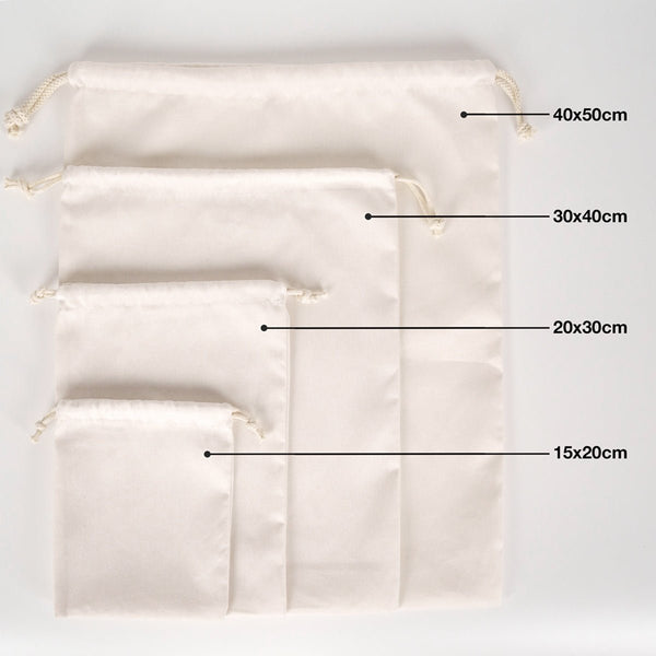 Laminated 8" x 12" (20 x 30 cm) Cotton Drawstring Pouch - 4 oz - Pamusan.com