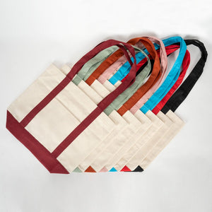 Large Brown Canvas Tote Bag – 16"x14"x5", Eco - Friendly & Reusable Cotton Bag - Pamusan.com