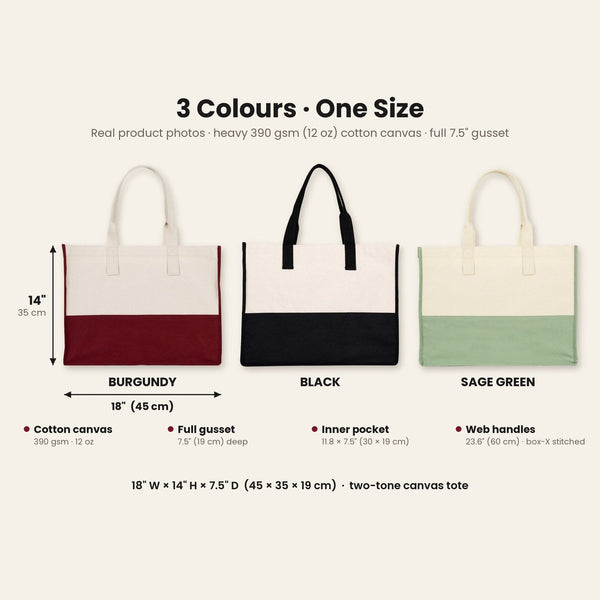 Große Canvas-Tasche Weihnachten – zweifarbig, 45 × 35 × 19 cm, Bordeaux, Schwarz oder Salbeigrün, 9 Motive für Weihnachten & Neujahr 2027 - Pamusan.de