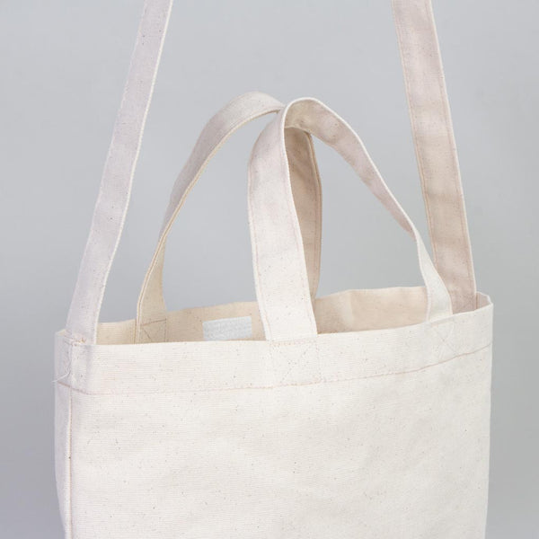 Large Canvas Tote Bag with Long Strap & Short Handles – Natural Cotton Shopping Bag - Pamusan.com