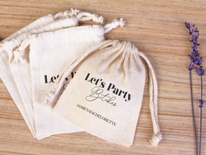 Let’s Party Bitches Hangover Kit Bags – Custom Bachelorette Survival Pouch, Organic Cotton Bags — custom print | Pamusan