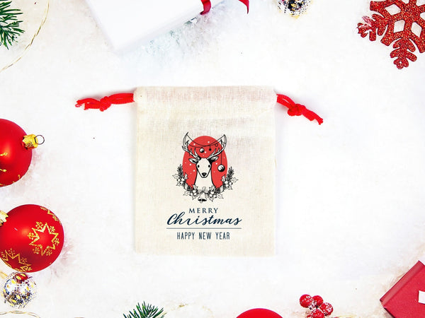 Merry Christmas Stocking Bags -  Custom Drawstring Gift Pouches — custom print | Pamusan