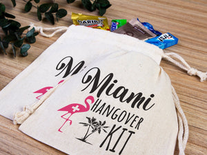 Miami Hangover Kit Bags – Custom Cotton Recovery Pouches for Parties & Weddings — alternate view | Pamusan