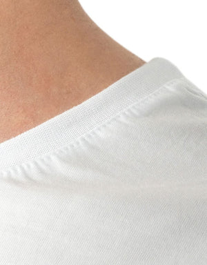 Oversized Bicycle Collar Non - printing T-Shirt White - Pamusan.com