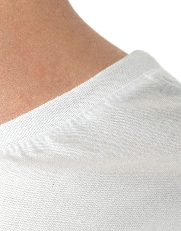 Oversized Bicycle Collar Non - printing T-Shirt White - Pamusan.com