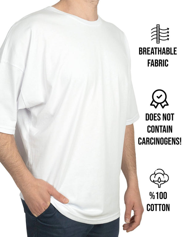 Oversized Bicycle Collar Non - printing T-Shirt White - Pamusan.com