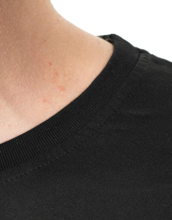 Oversized Bicycle Collar Printed T-Shirt Black - Pamusan.com
