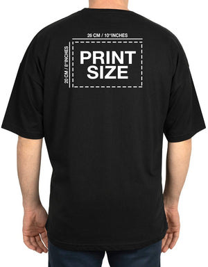 Oversized Bicycle Collar Printed T-Shirt Black - Pamusan.com
