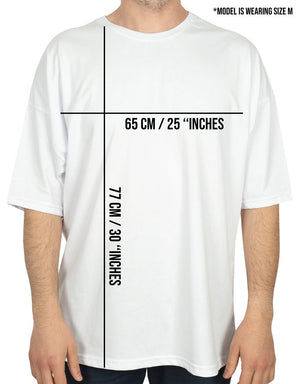 Oversized Bicycle Collar Printed T-Shirt White - Pamusan.com