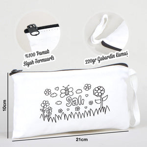Paintable Pencil Case with Tuesday Design – 8" × 4" - 6 oz - Pamusan.com