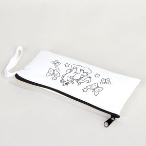 Paintable Pencil Case with Unicorn and Flying Butterflies Design – 8" × 4" - 6 oz - Pamusan.com