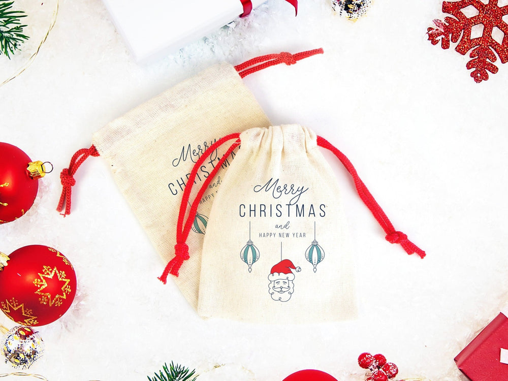 Personalized Christmas & New Year Drawstring Gift Bags – Colorful & Eco-Friendly Pouches | Pamusan
