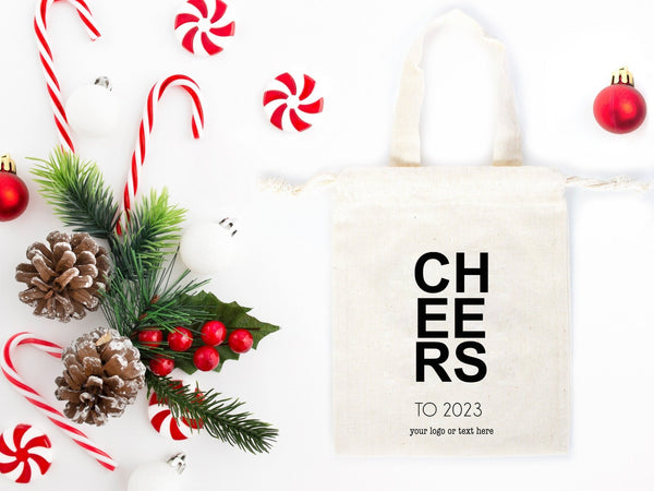 Personalized Cheers to 2023 Bags – 6"x8" Cotton Gift Bags for Family,Bachelorette Parties — custom print | Pamusan