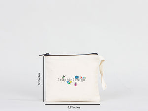 Personalized Coin Purse, 6"W x 5"H Zippered Pouch Bag, Coin Pouch Bag, Linen Coin Purse with Zipper, Linen Coin Case - Pamusan.com