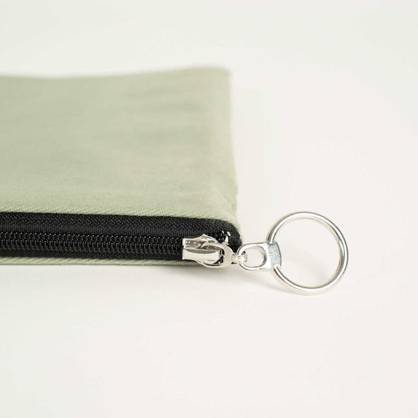 Personalized Mint Green Cotton Clutch Pouch – 12" × 8" (30 × 21 cm) – 10 oz Fabric - Pamusan.com
