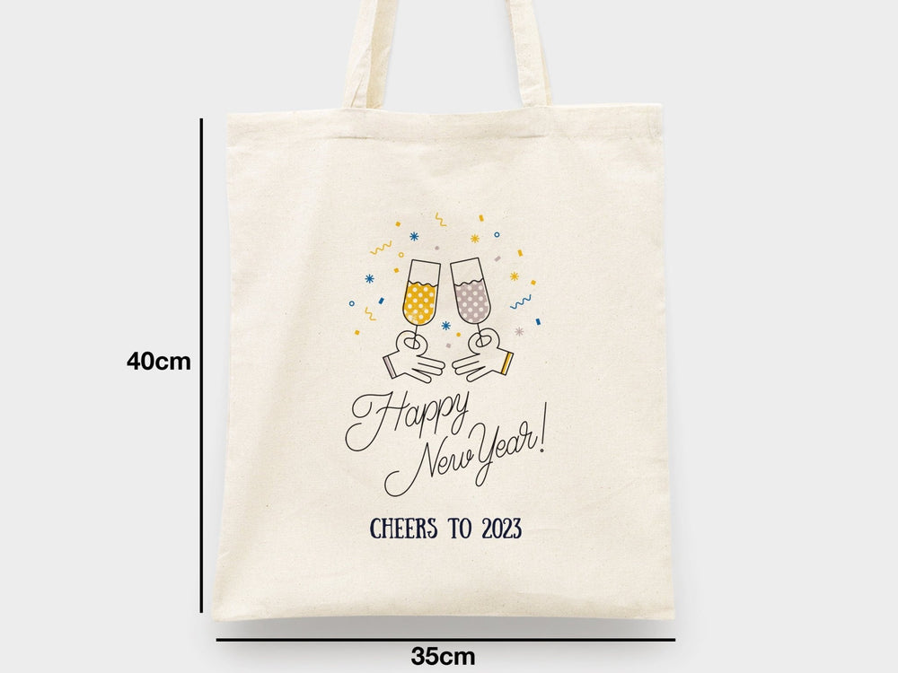 Personalized New Year Tote Bag  14" × 16"  (35 x 40 cm)  – Custom Logo Cotton Bag | Pamusan