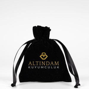 Personalized Velvet Rose Drawstring Pouch – Black – 4" × 5" (10 × 13 cm) - Pamusan.com